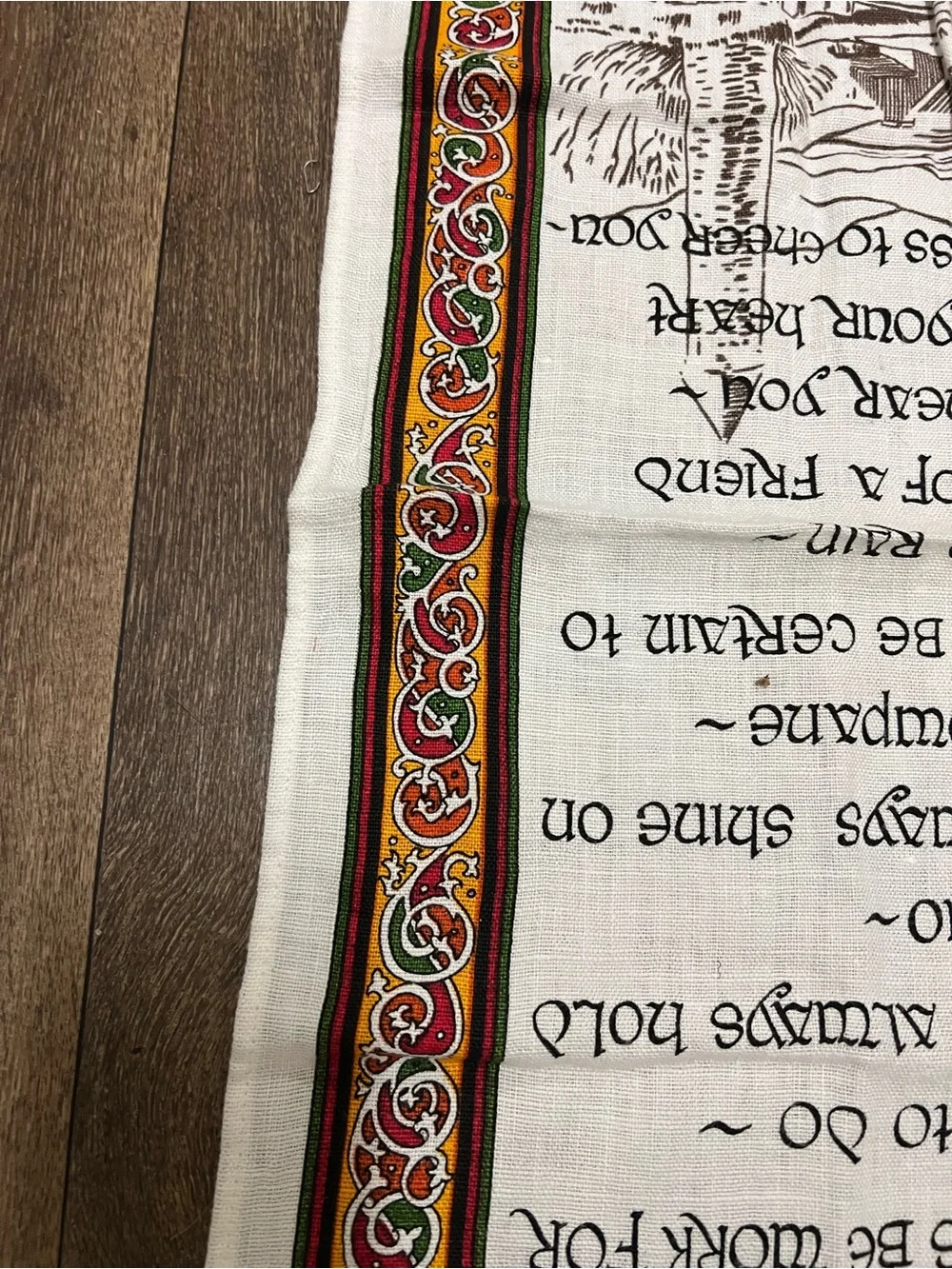 Ulster Weaver Celtic Linen Tea Towel Irish Blessing No2